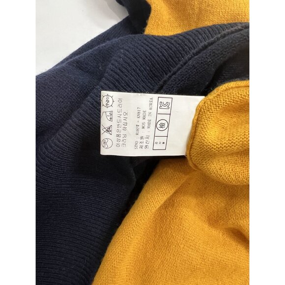 MOS Edition Seoul Korea Turtleneck Sweater Dress in Blue/Yellow - Picture 3 of 5